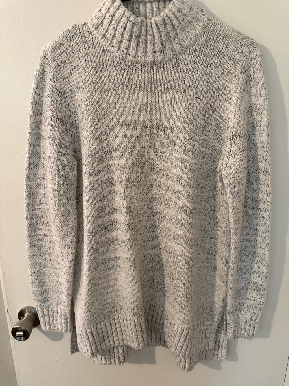L.L. Bean Signature Gray Marled Cowl Neck Sweater Size Large